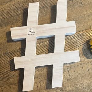 White Hashtag Wall Decor
